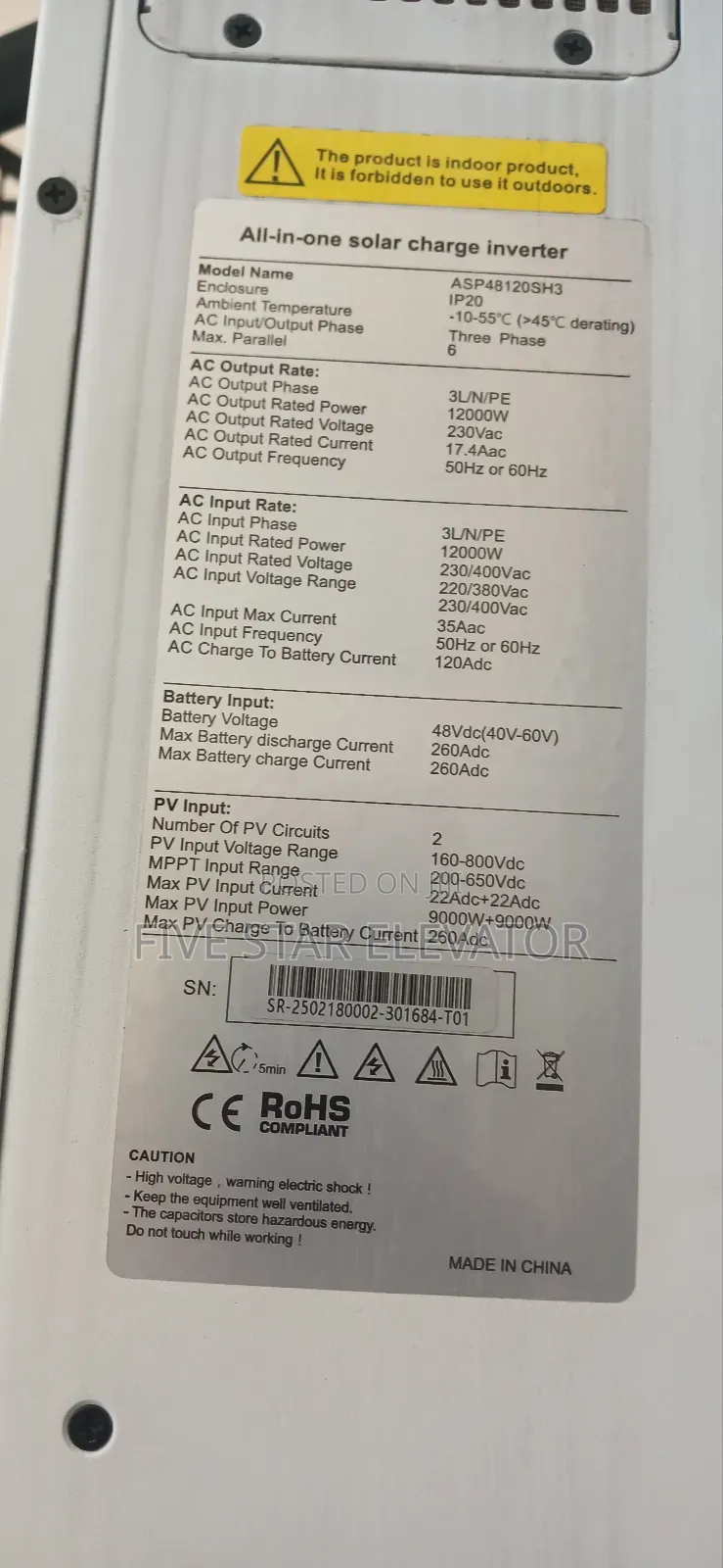 12kw Srne Hybrid Inverter + 15.36kwh Srne Lithium Battery | Solar