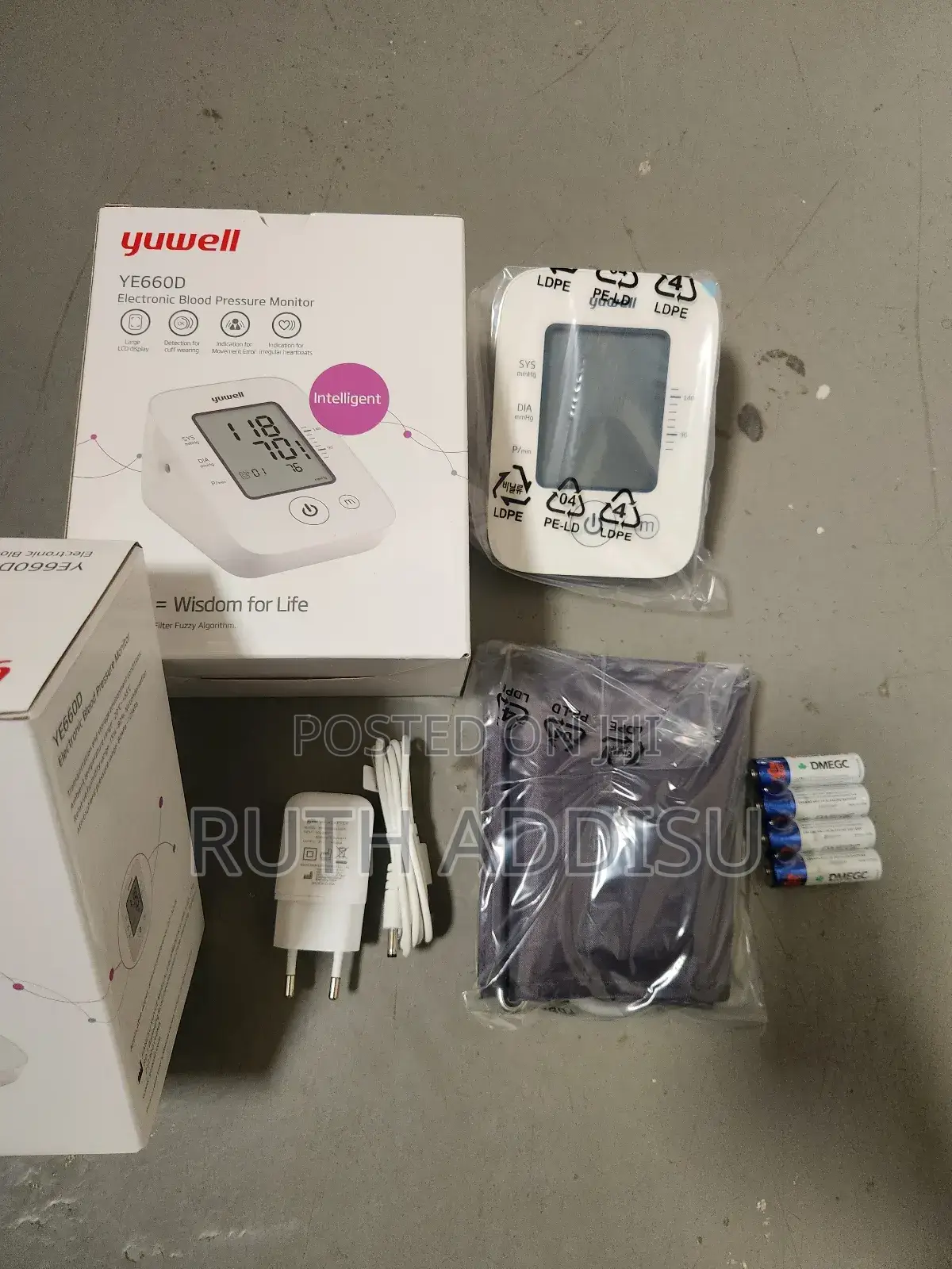 Yuwell Blood Pressure Monitor የታሸገ በቻርጅ የሚሰራ የደም መለኪያ የታሸገ ጠንካራ