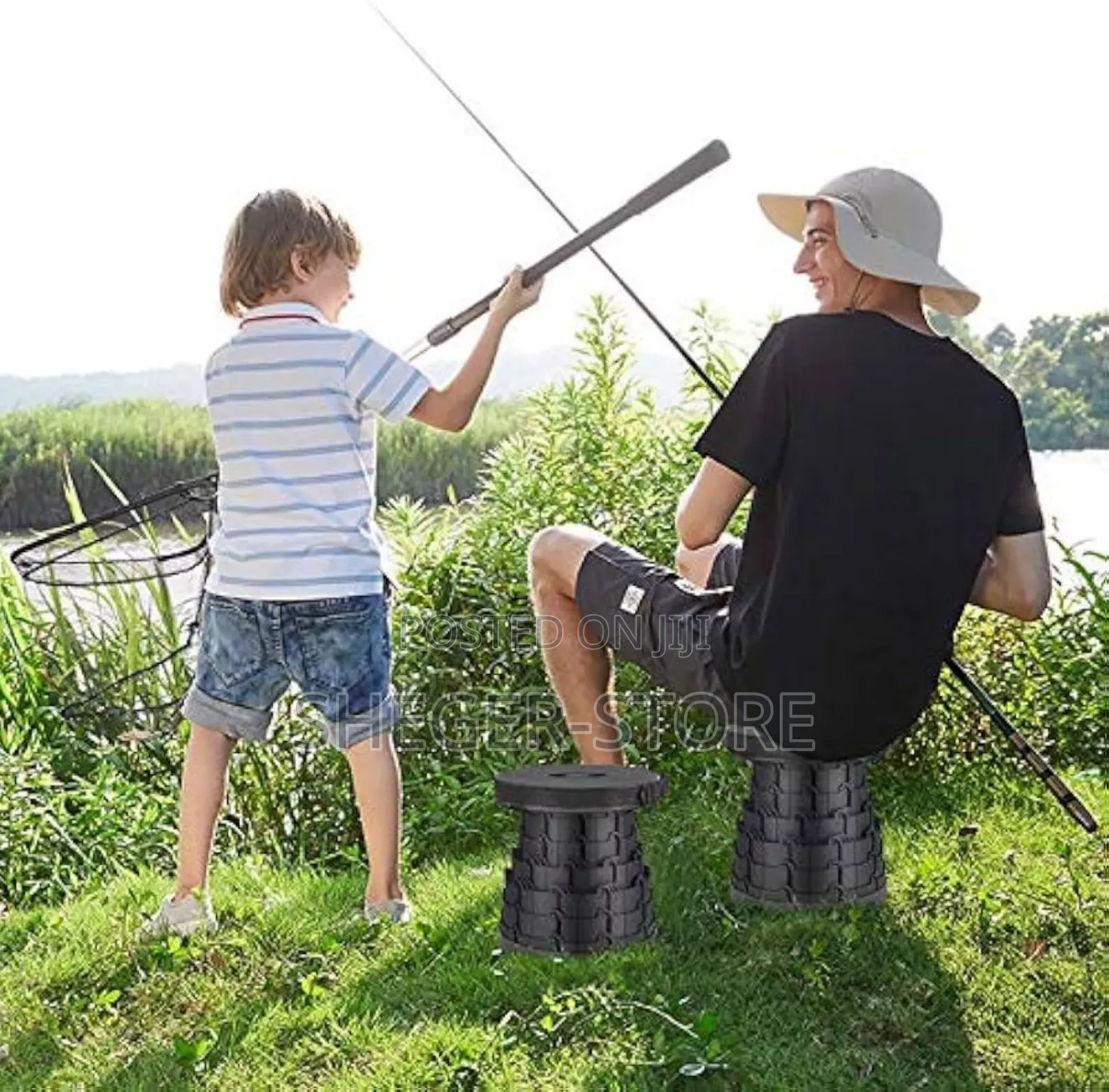 High Class Portable Travel Retractable Stool ( 400ኪሎ ግራም መሸከም የሚችል )