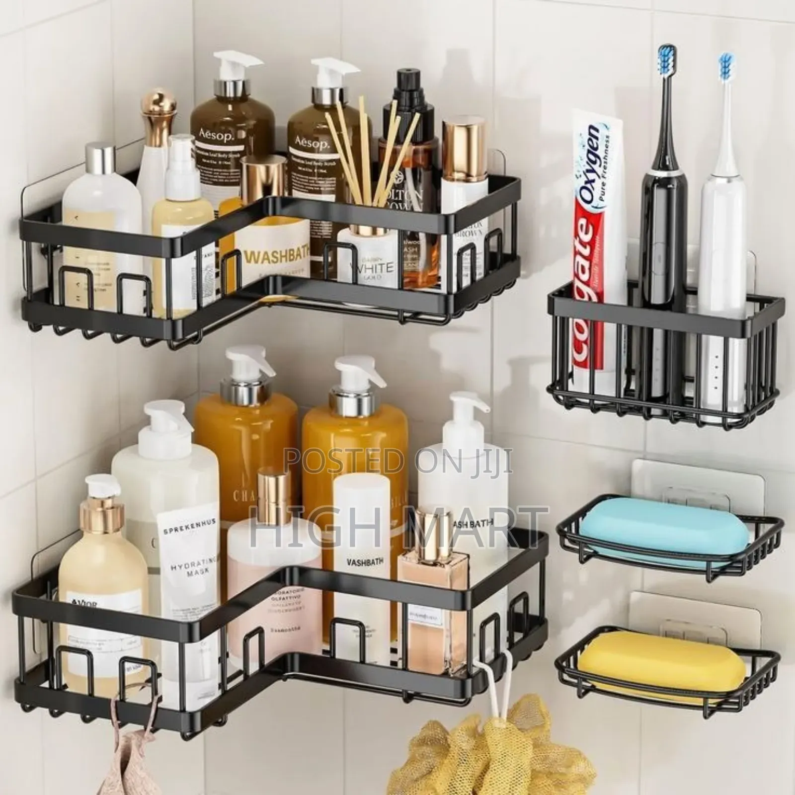 5pcs Stainless Steel Organizing Storage Rack