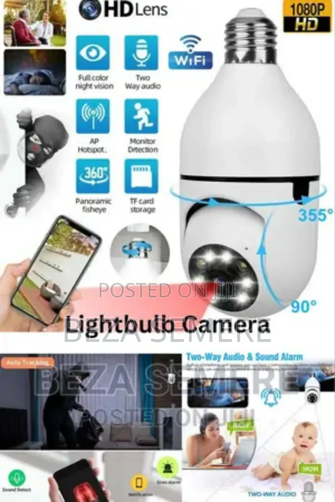 Rotating Bulbs Security Camera Qiziplnm