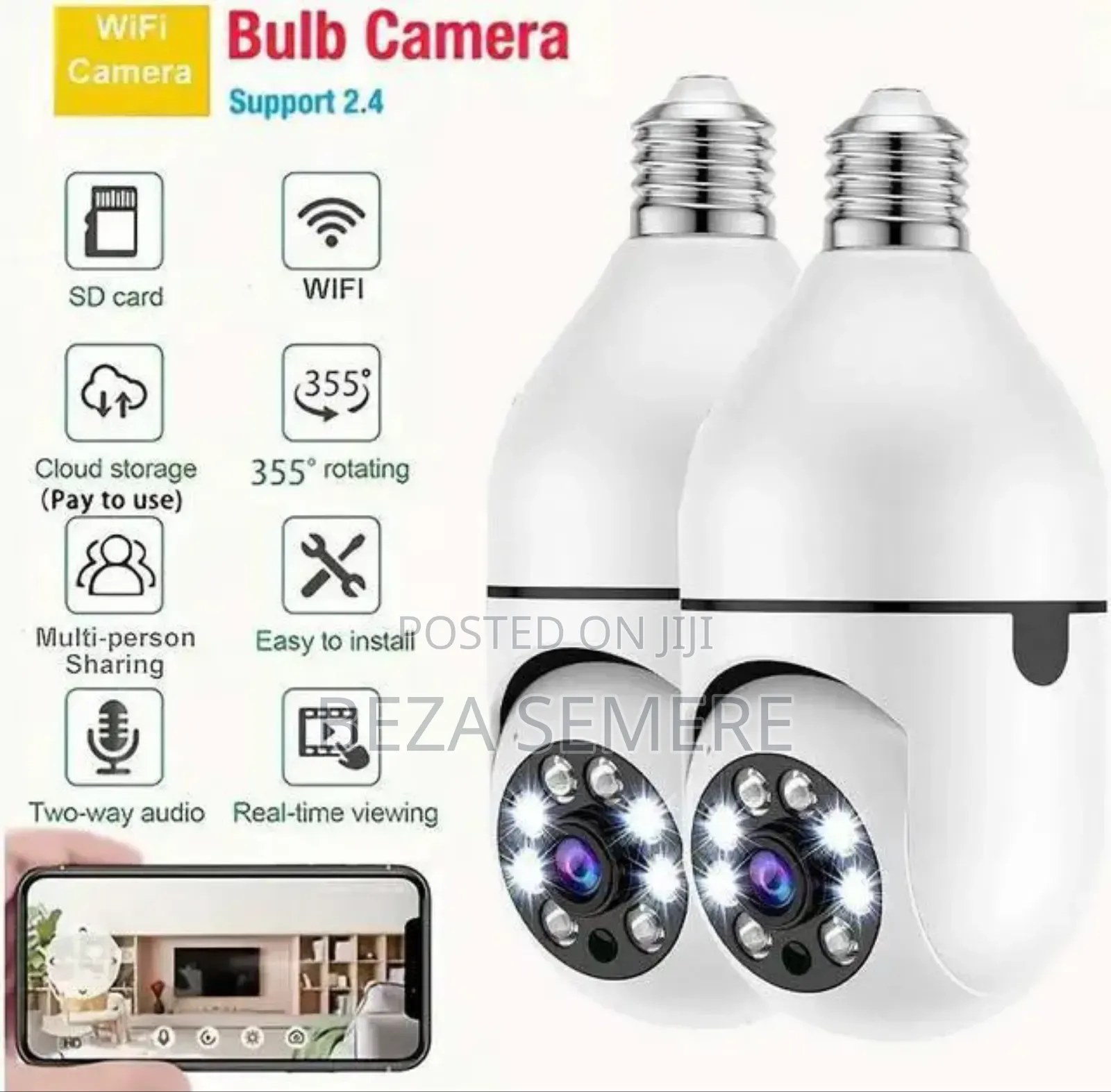 Rotating Bulbs Security Camera Qiziplnm