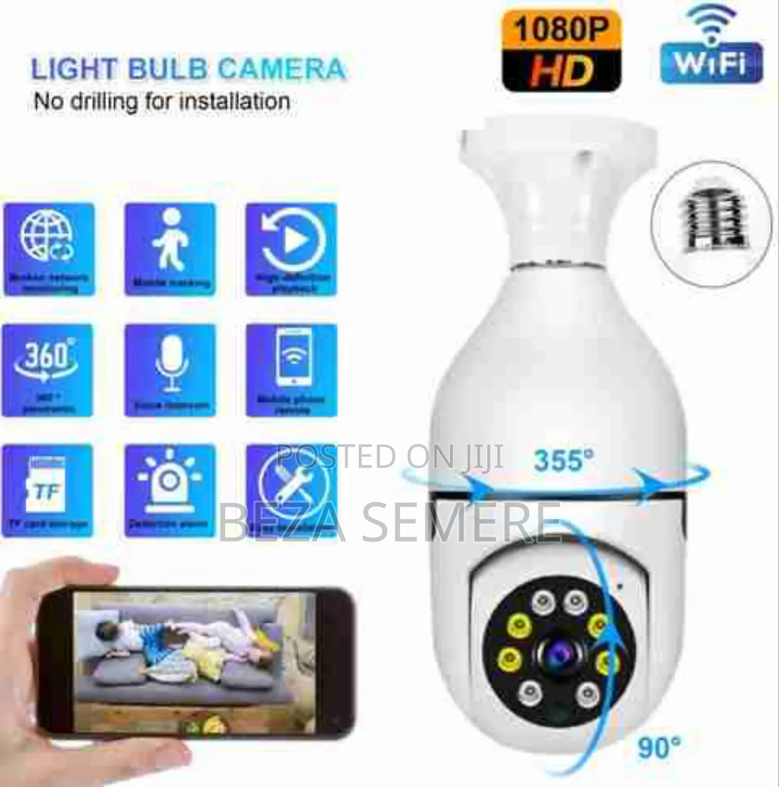 Rotating Bulbs Security Camera Qiziplnm