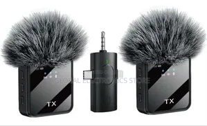 2tx + 1rc Wireless Lavalier Mic With DSP Noise Reduction Smart Chip