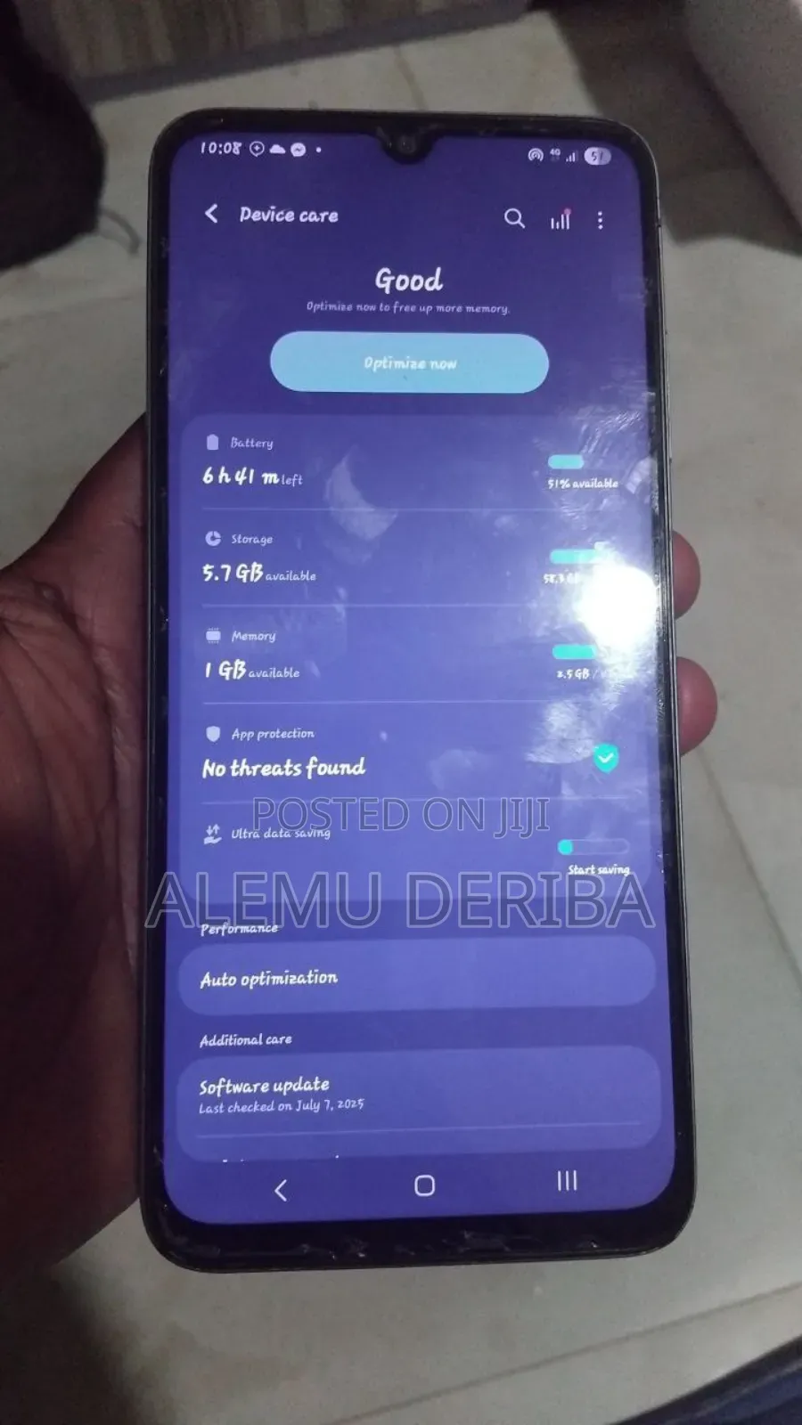 ንጹህ ሳምሰንግ F14 ምንም እንከን የሌለበት ገንዘቡ ስለተፈለገ ብቻ እሚሸጥ 5000ባትሪ እረዝም ጊዜ