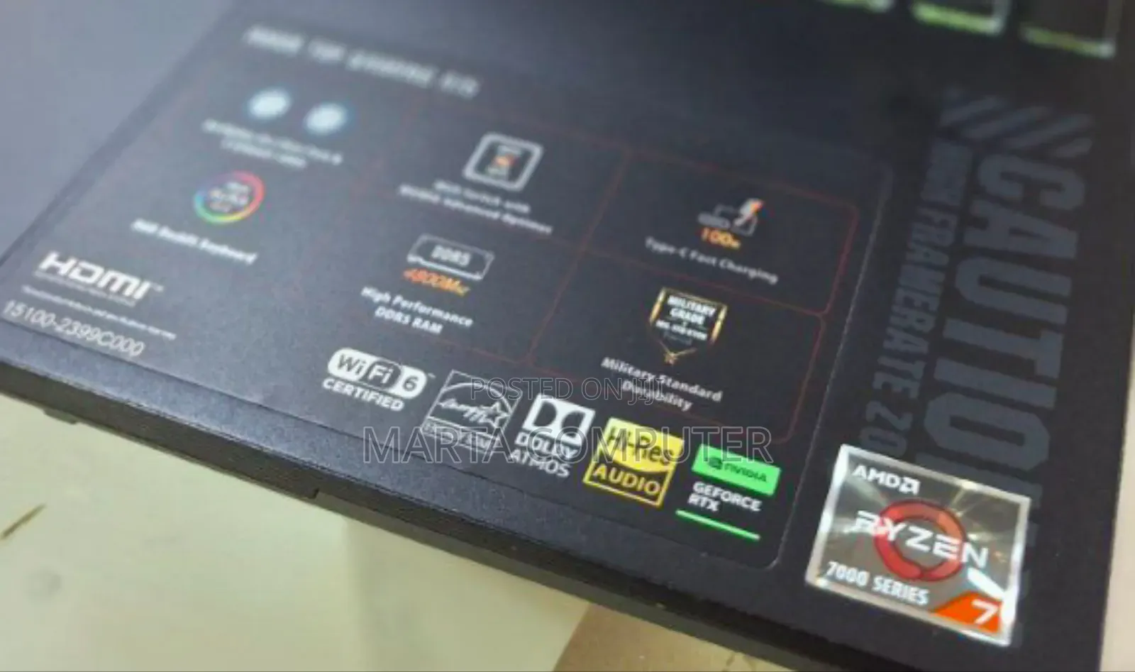 New Laptop Asus TUF Gaming A15 16GB Intel Core I7 SSD 512GB