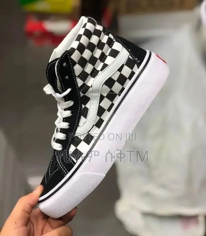 Vans Sk8-Hi Platform 2 Chekered ‘Black/White’ Mid Boots Men’S Shoes