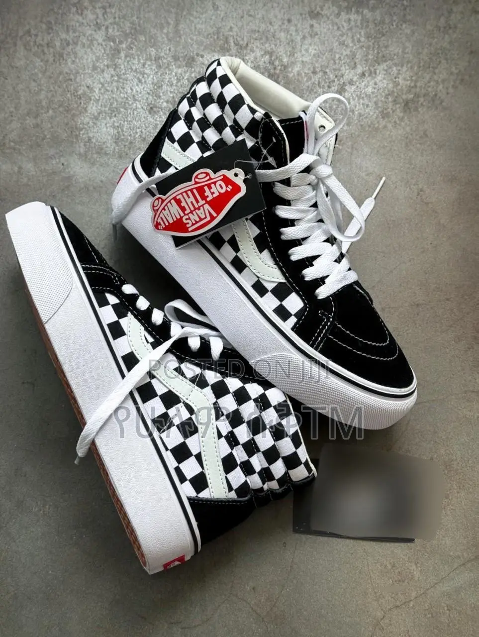 Vans Sk8-Hi Platform 2 Chekered ‘Black/White’ Mid Boots Men’S Shoes