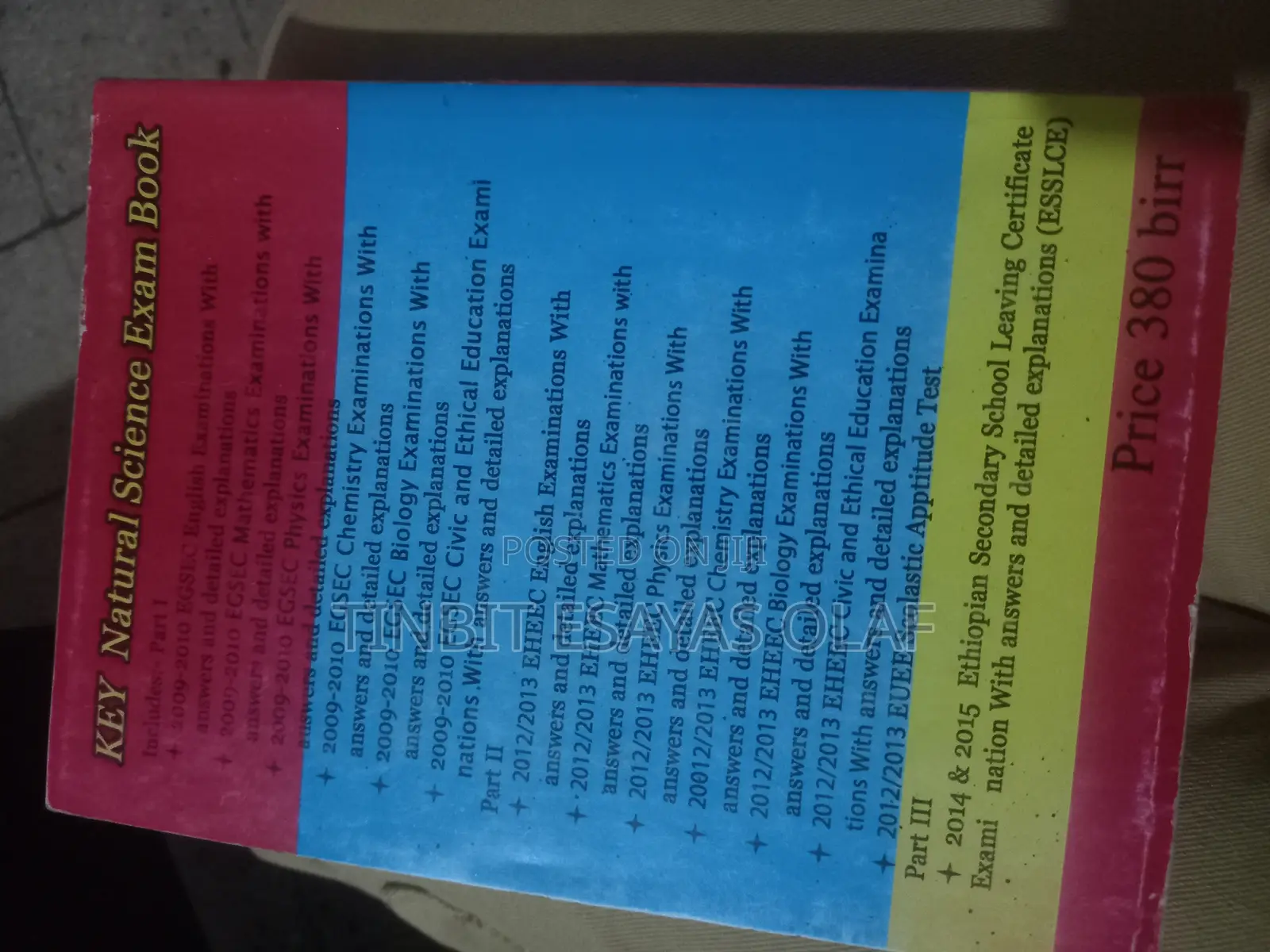 Key Natural Science Exam Book, Containing Entrance Exam Questions