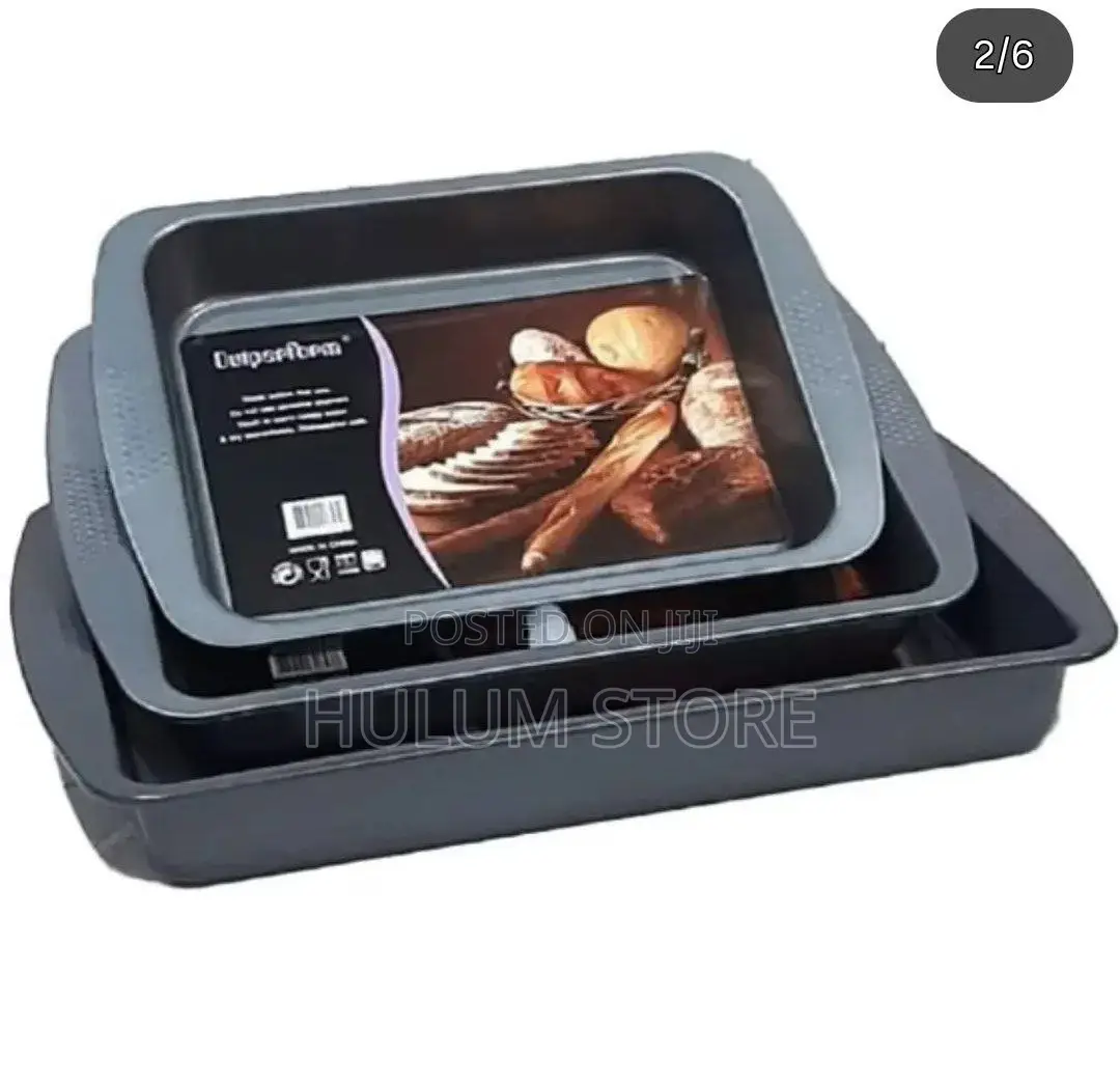 3pcs Hotchef Granite Non-Stick Oven Tray የማይዙ