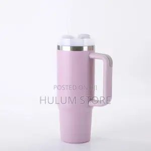 Double Layer Stainless Still Isolated Tumblers With Straw