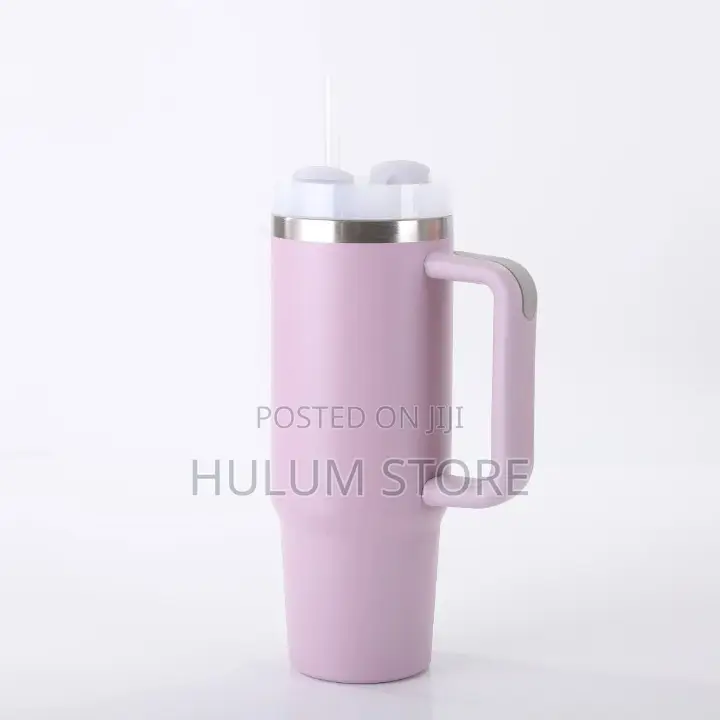 Double Layer Stainless Still Isolated Tumblers With Straw