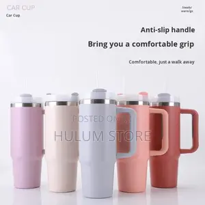 Double Layer Stainless Still Isolated Tumblers With Straw