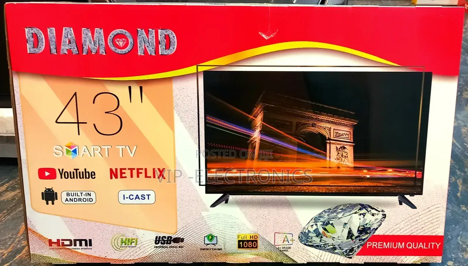 Diamond Tv 43 Inch Tv Smart Android New 2025 Model Frameless New Price