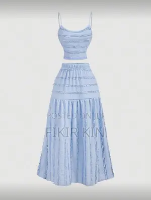 Two Pieces Light Blue Elegant Dress