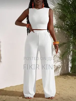 Photo - Twi Piece White Tops and Pants