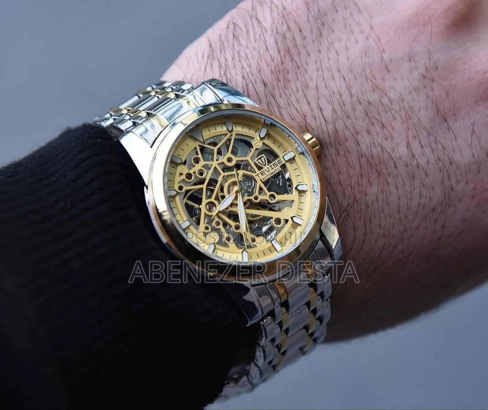 Tevise T9005e Men's Automatic Mechanical Skeleton Watch