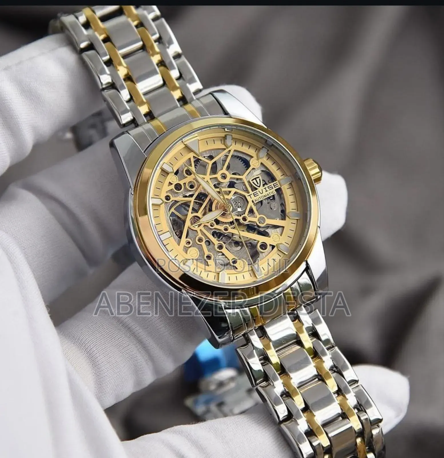Tevise T9005e Men's Automatic Mechanical Skeleton Watch