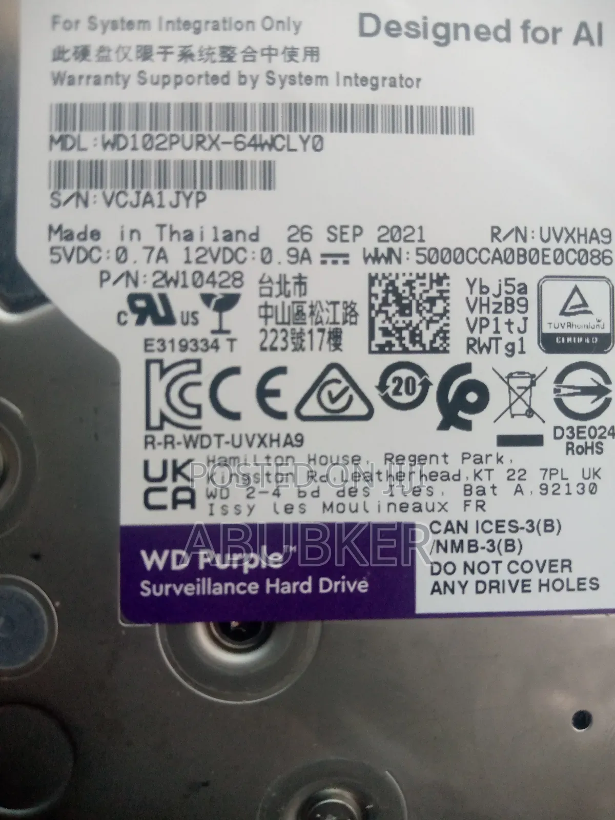 10 Tb Purple Wd HDD