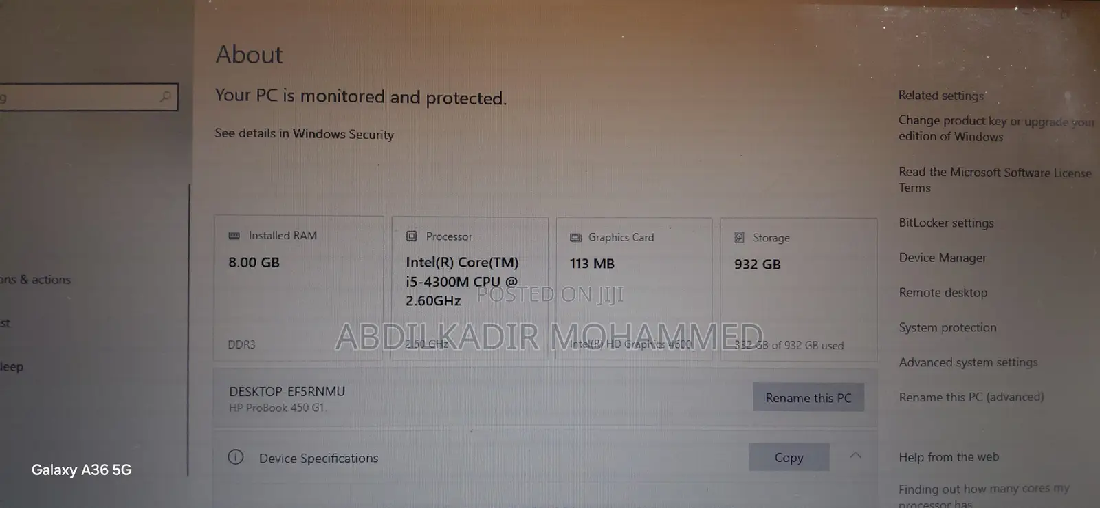 Laptop HP ProBook 450 G1 8GB Intel Core I5 HDD 1T