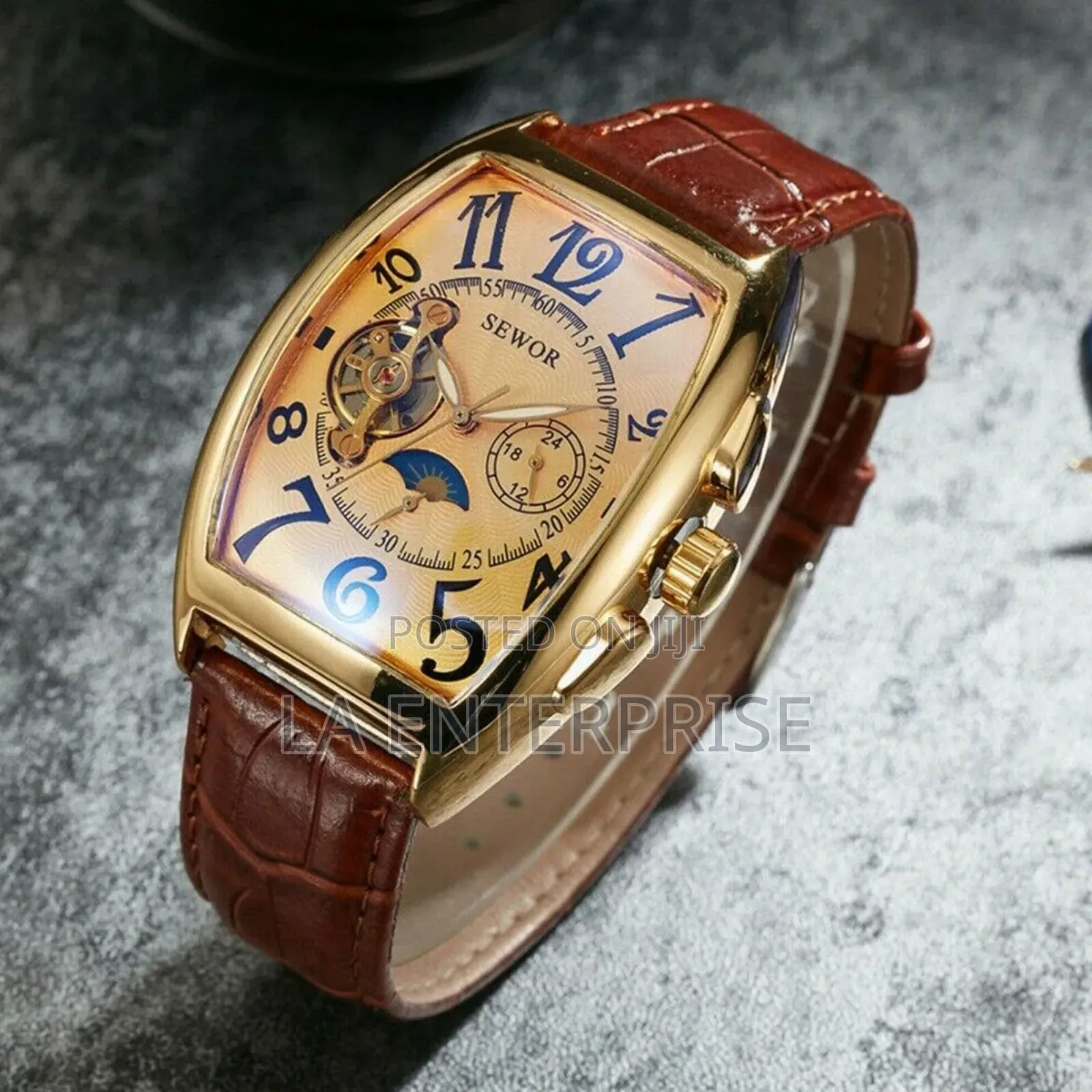 Sewor Leather Automatic Watch