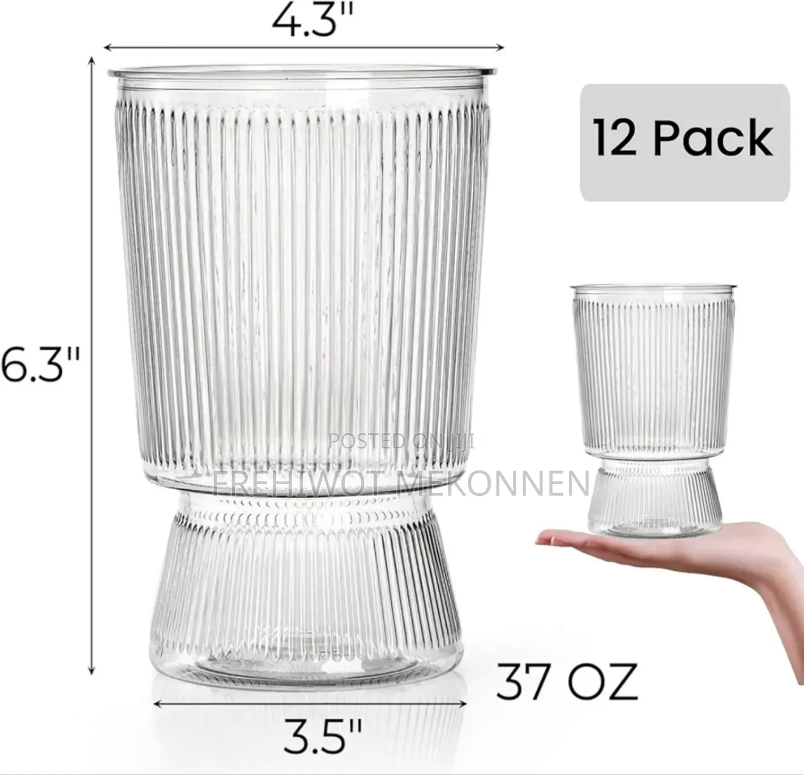 12pcs Plastic Mica Flower Vase