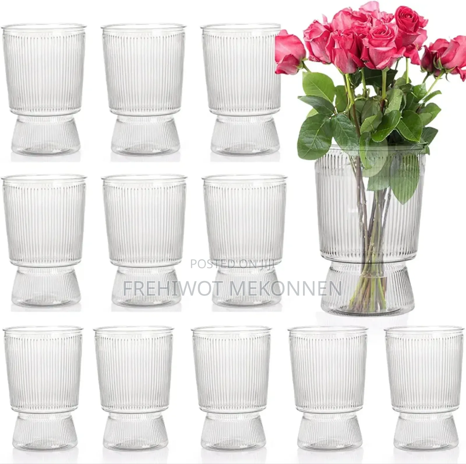 12pcs Plastic Mica Flower Vase