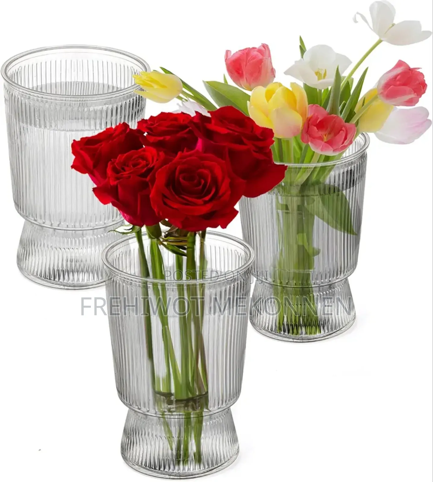 12pcs Plastic Mica Flower Vase