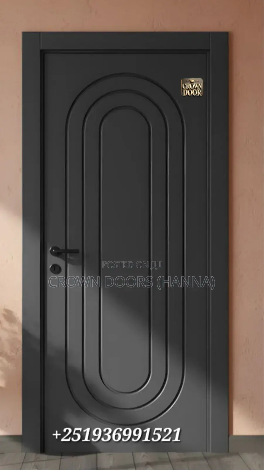Crown Door Made of Natural Stone, Wooden Fiber Add Chem.