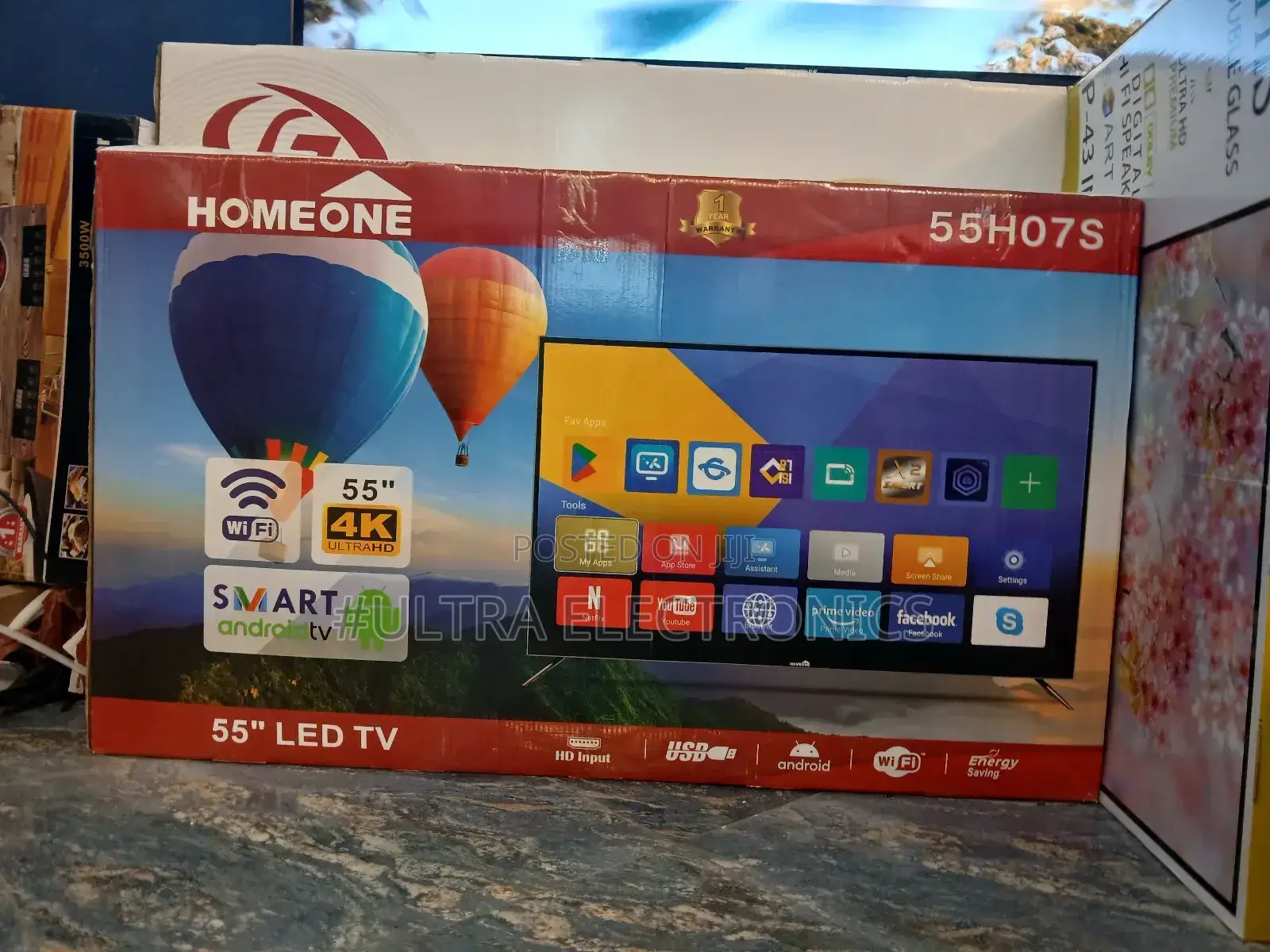 Home One 55 Inch Double Glass 55 Led Uhd Tv Hd Input