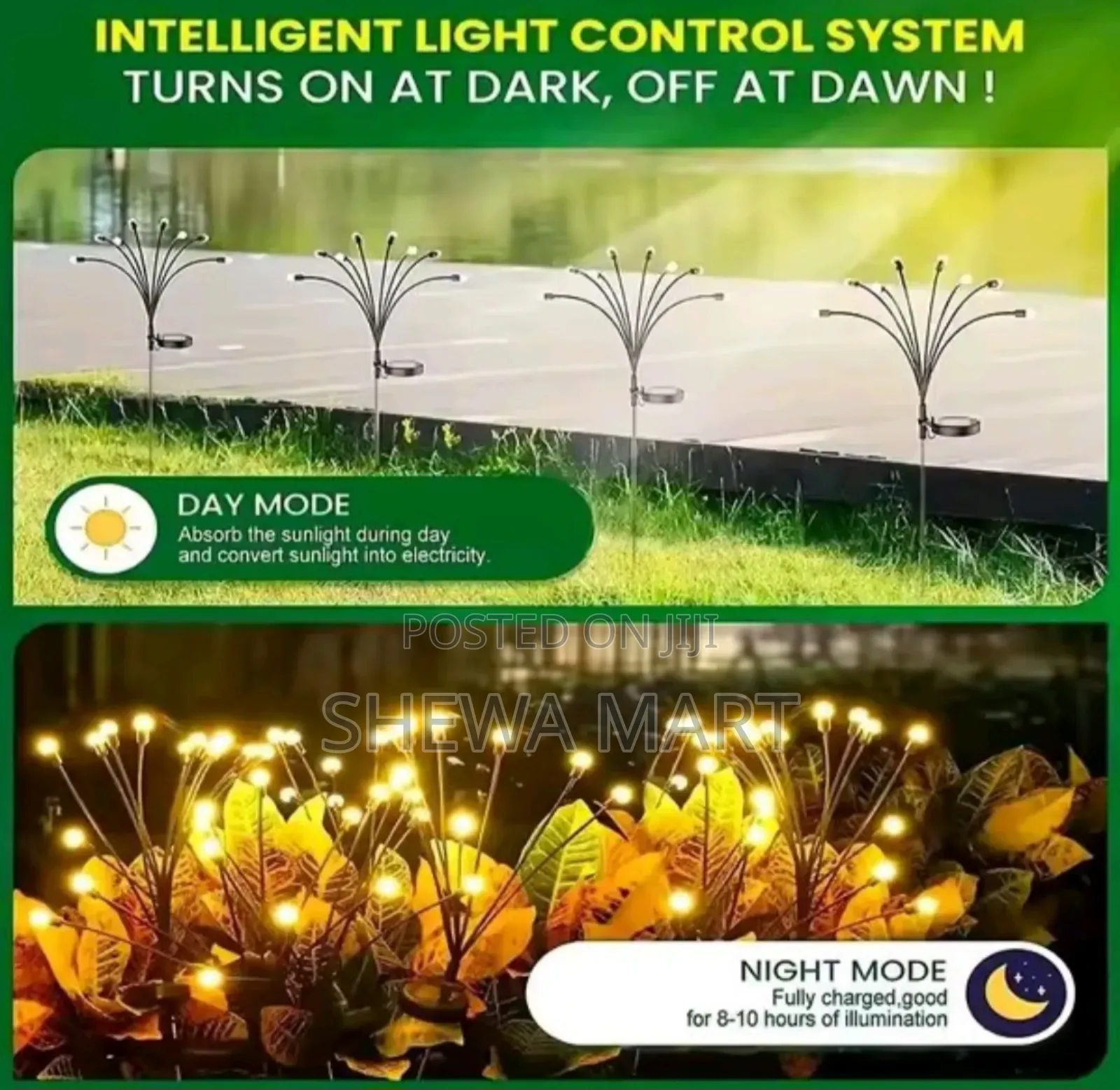Outdoor Solar Channel Lamp Waterproof Fireworks 6 Led Solar Garden La