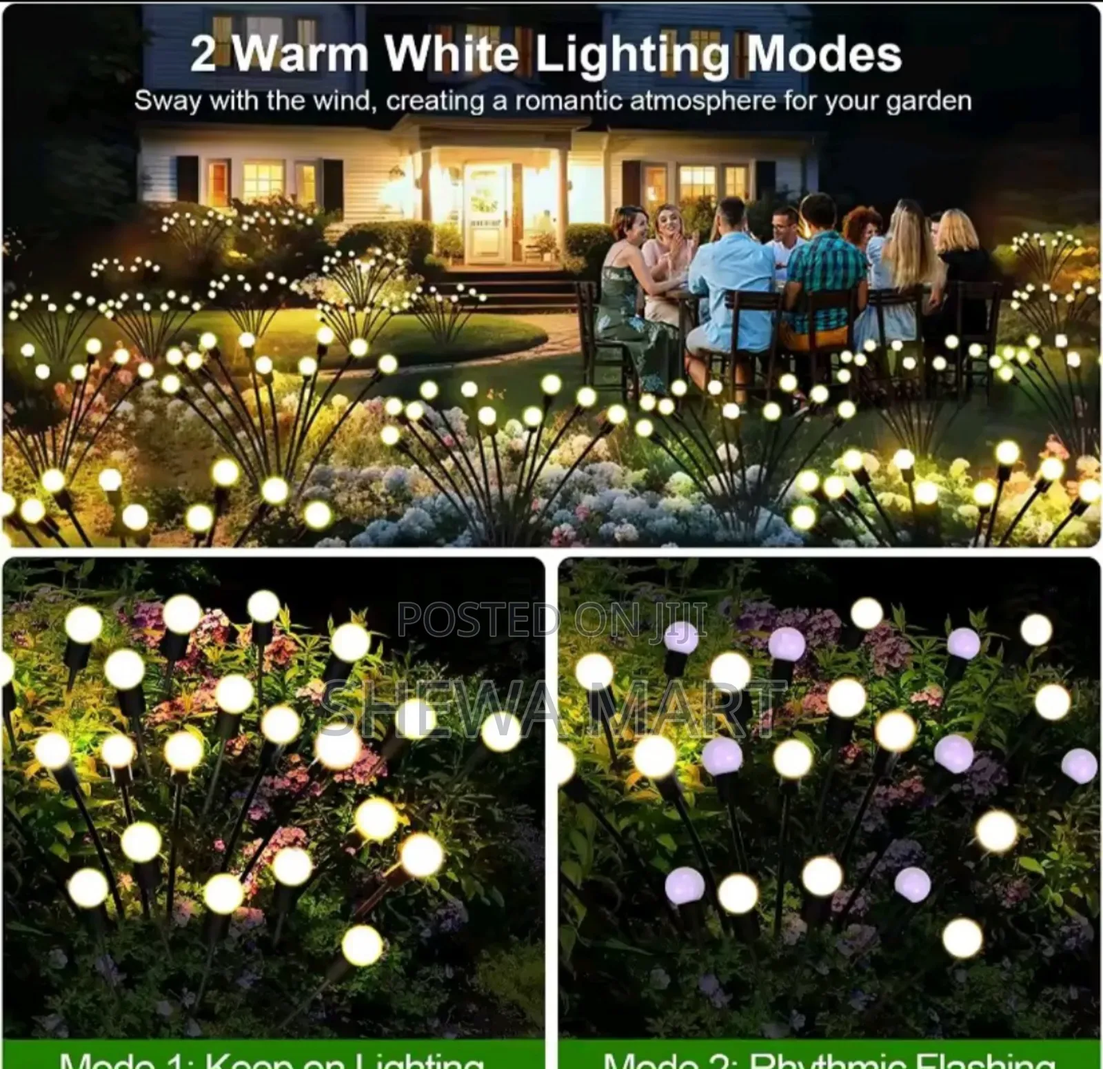 Outdoor Solar Channel Lamp Waterproof Fireworks 6 Led Solar Garden La