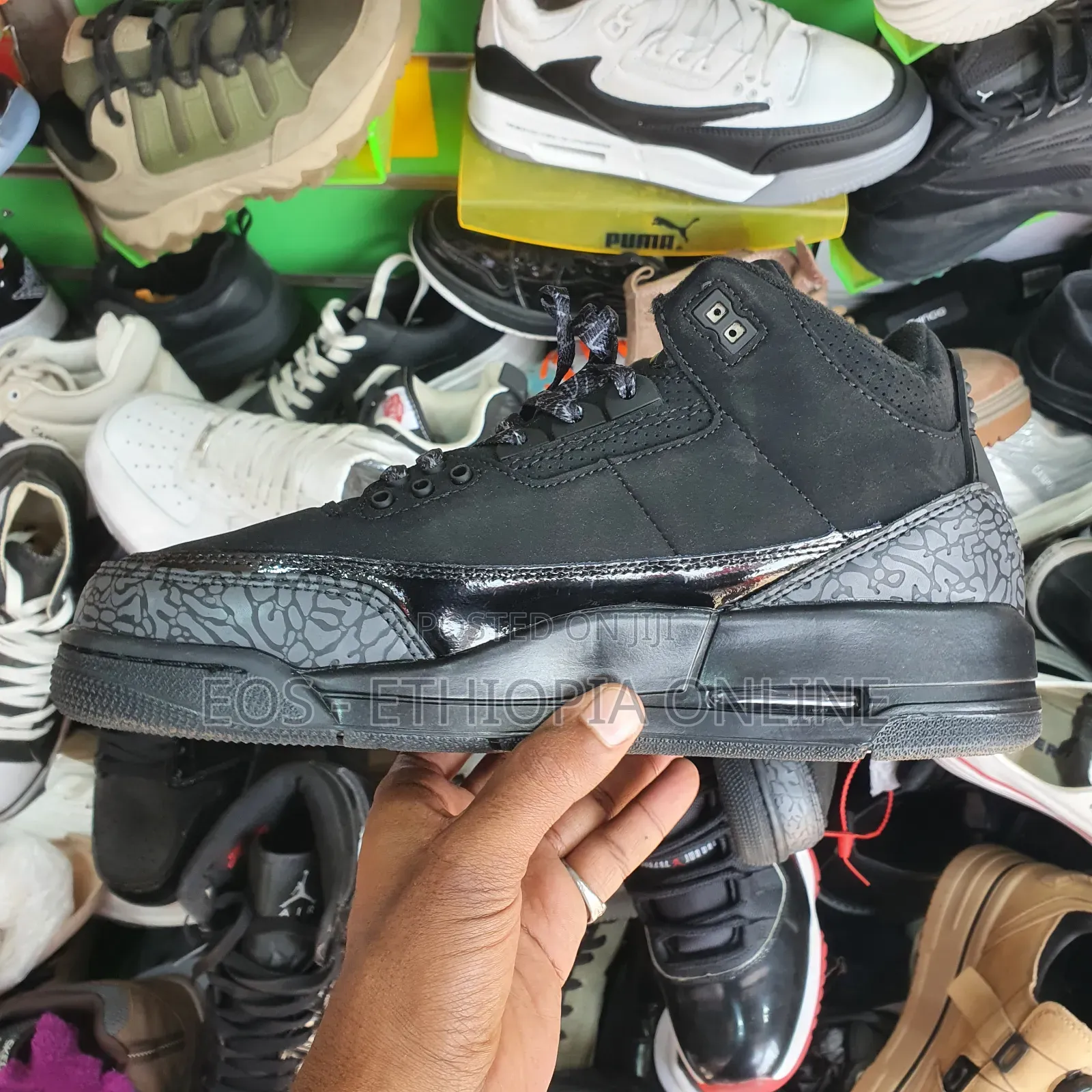 Black Air Jordan 3 Mid Top Sneaker [On Hand]