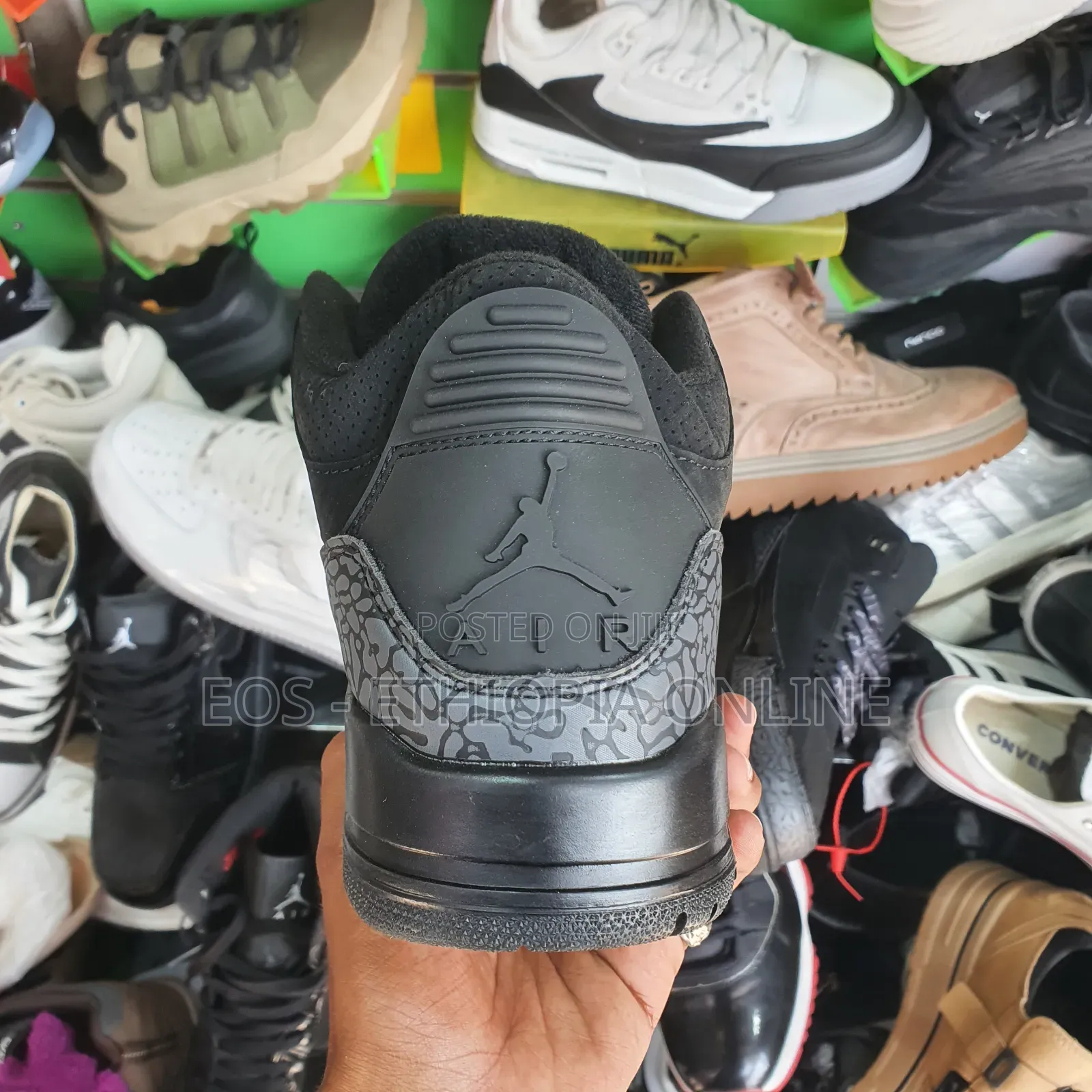 Black Air Jordan 3 Mid Top Sneaker [On Hand]