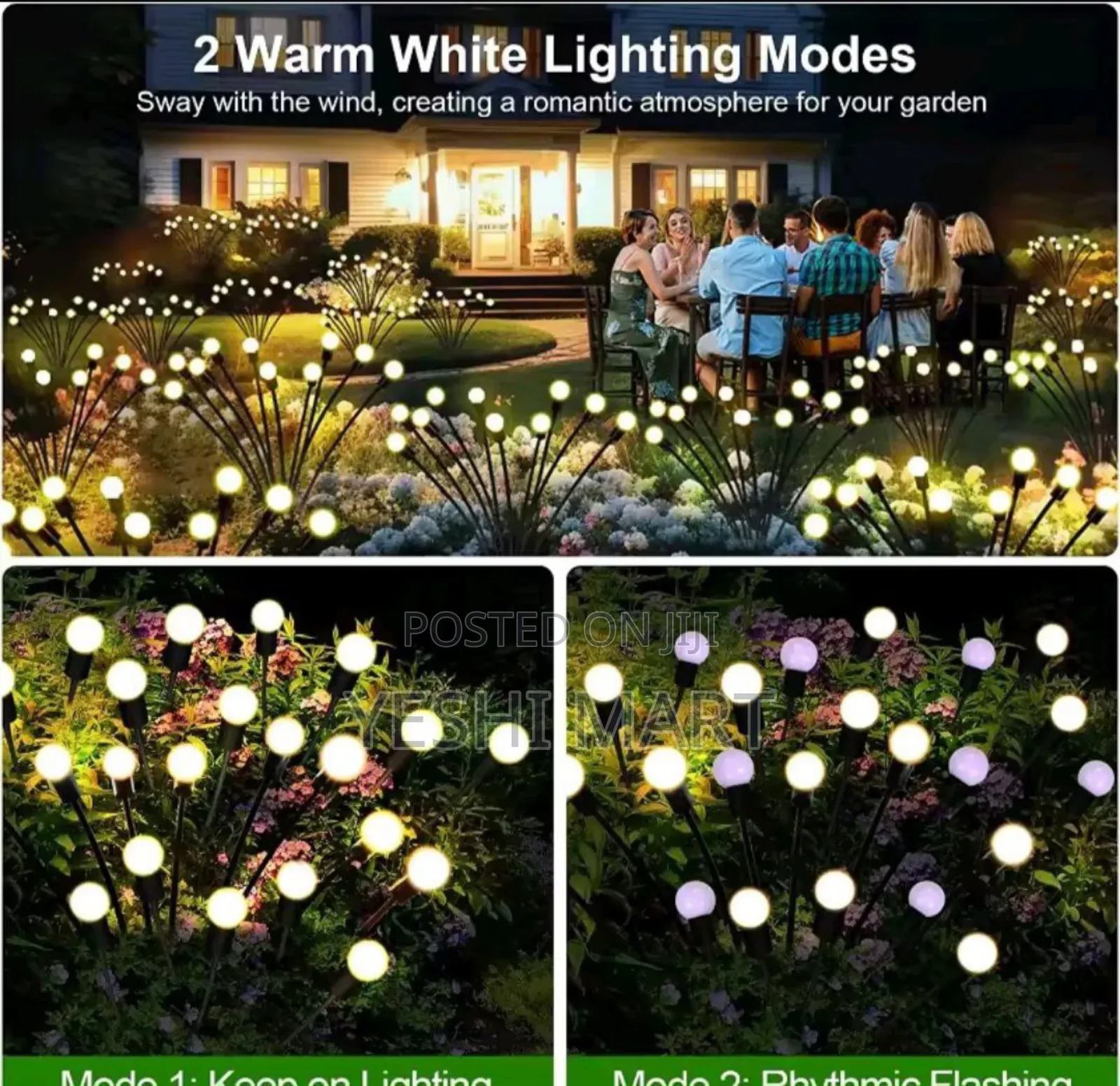 Outdoor Solar Channel Lamp Waterproof Fireworks 6 Led Solar Garden