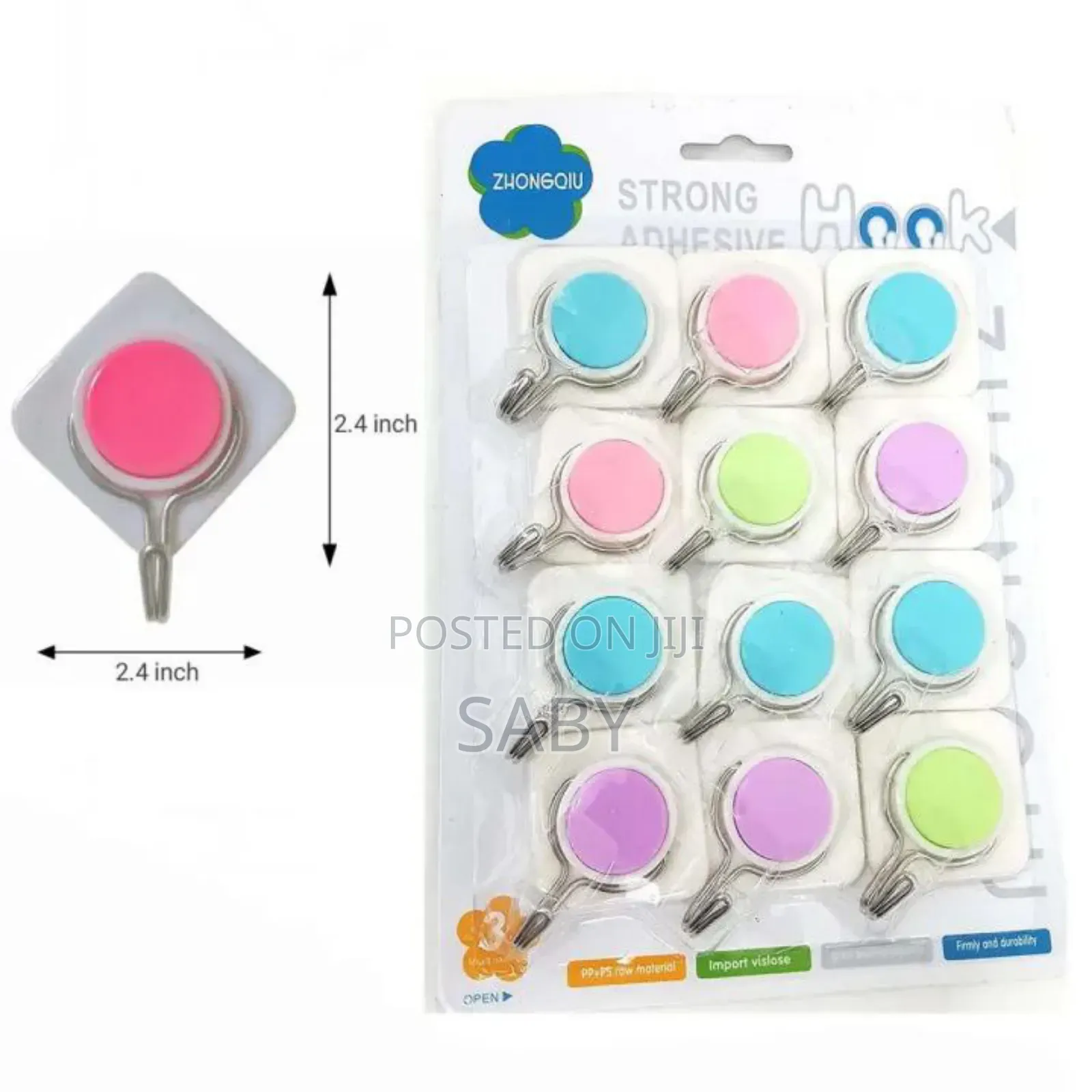 12pcs Self Adhesive Plastic Hooks