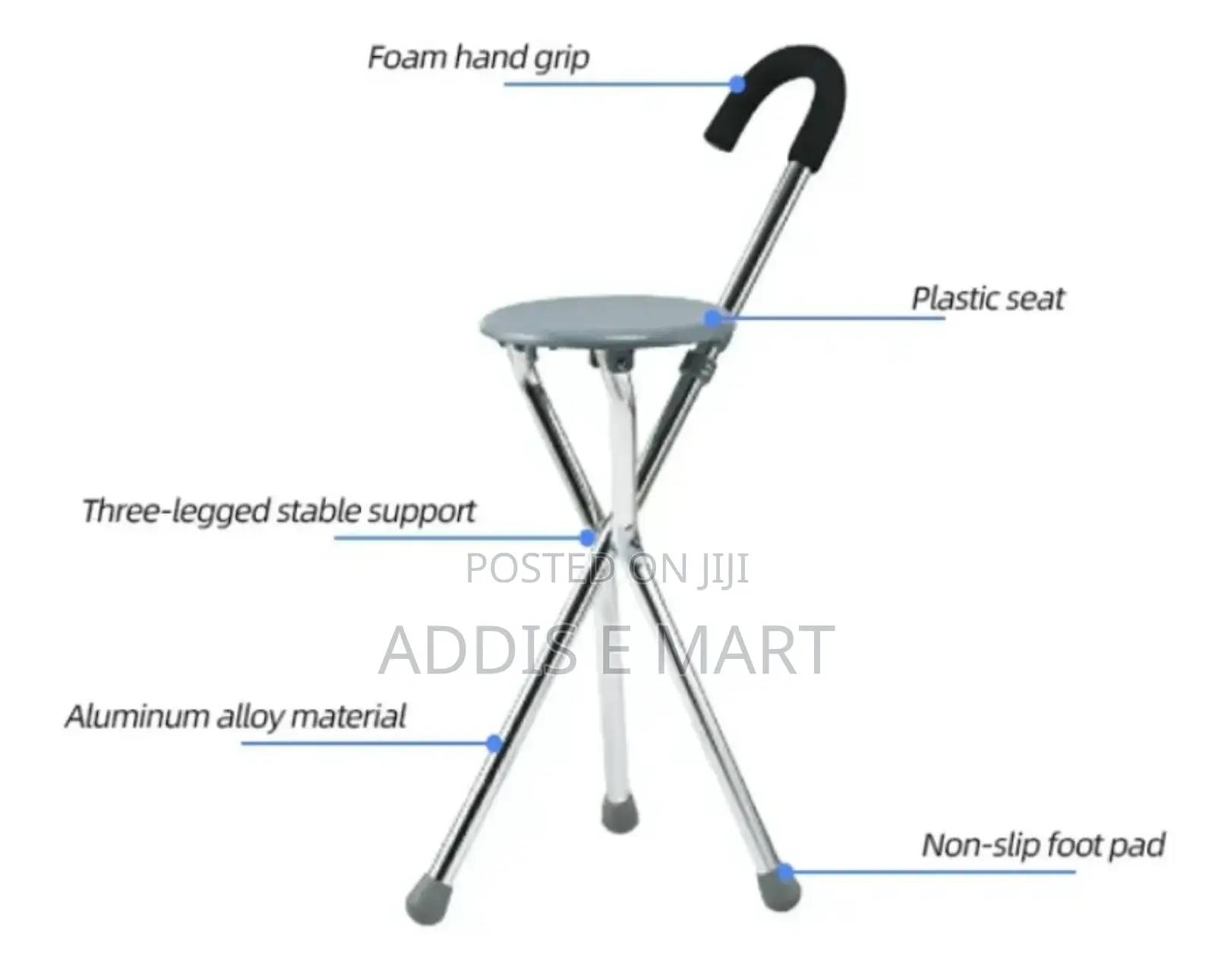 Foldable 3 Legged Walking Stick