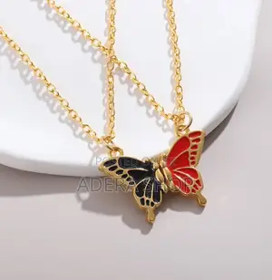 Half-Heart Butterfly Magnetic Matching Necklaces