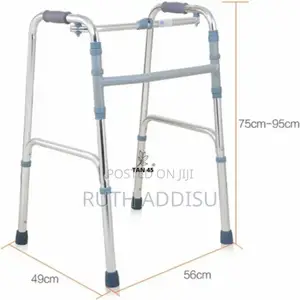 Photo - Silver Almunium Folding Walker Adjustable Patient Walker