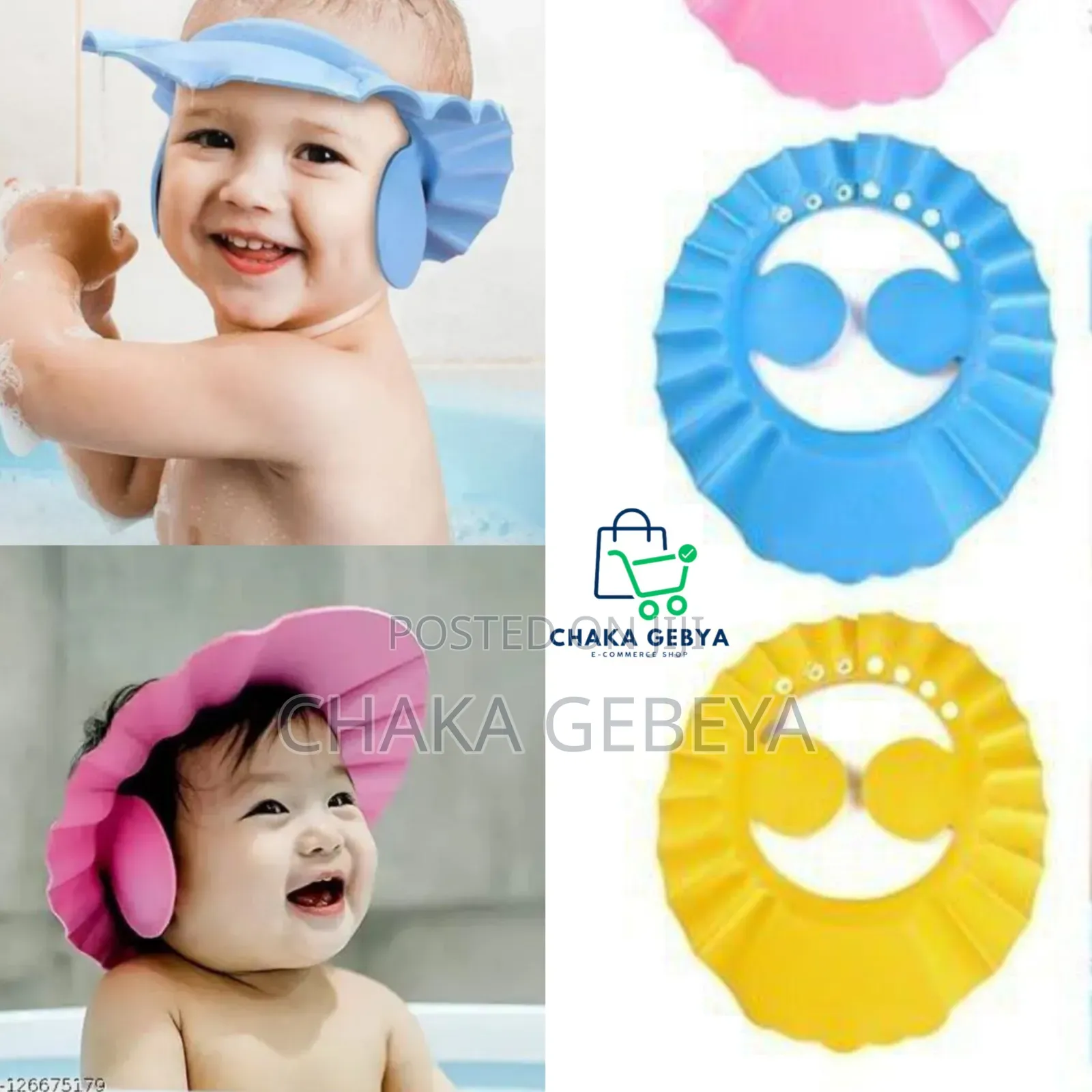የጆሮ መሸፈኛ ያለው Baby Shower Cap