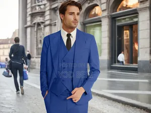 Men's Slim-Fit, Three-Piece Suit, Featuring