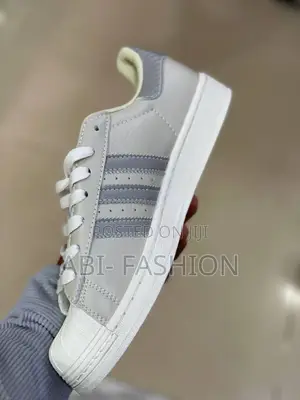 Adidas Superstar White and Gray Colorway.