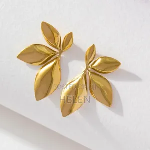 Photo - Leaf Flower Earrings for Women Metal