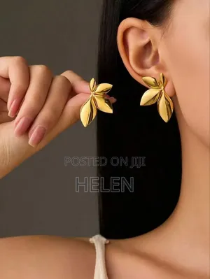 Leaf Flower Earrings for Women Metal