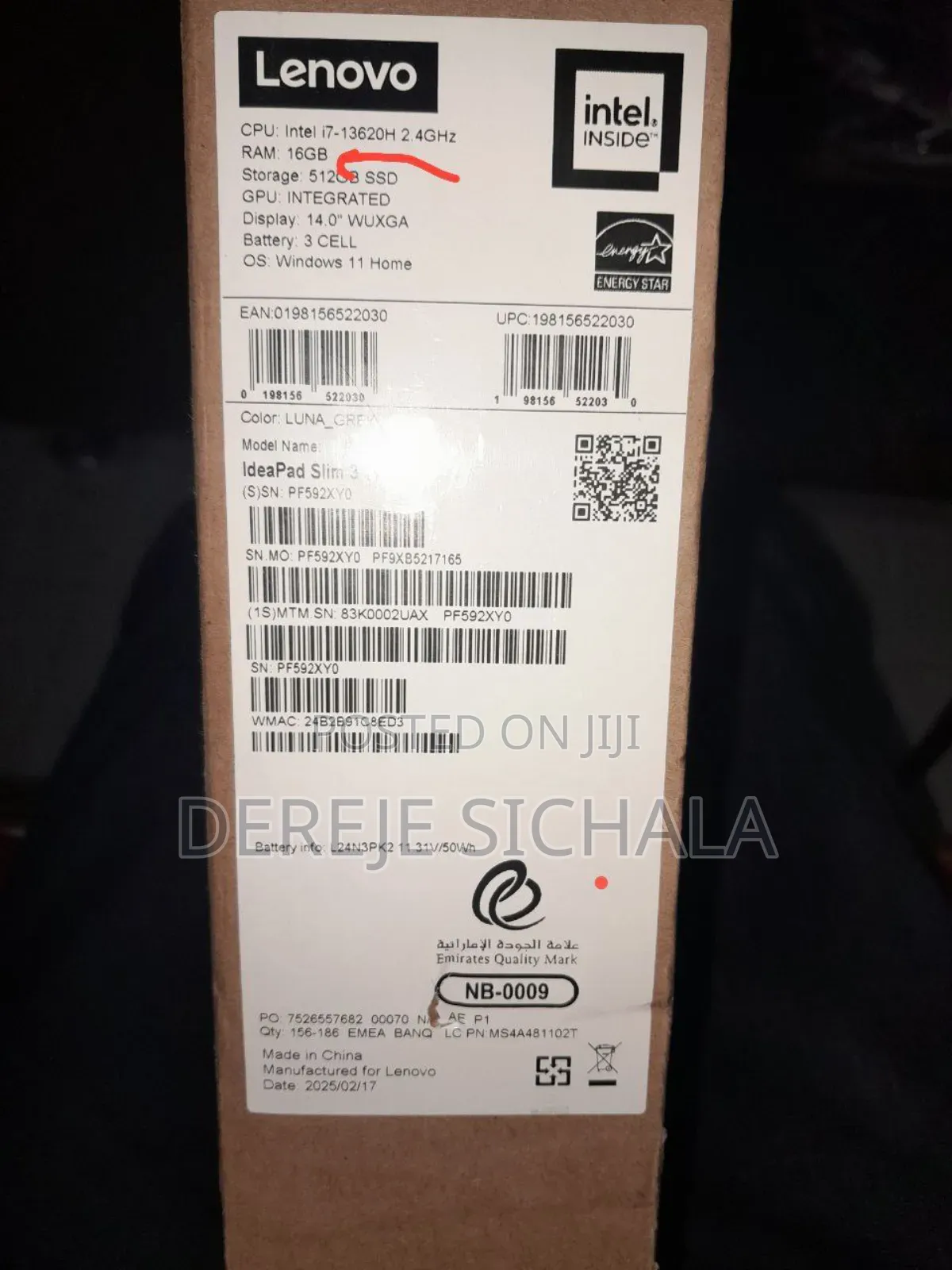 New Laptop Lenovo Ideapad 3 16GB Intel Core I7 SSD 512GB