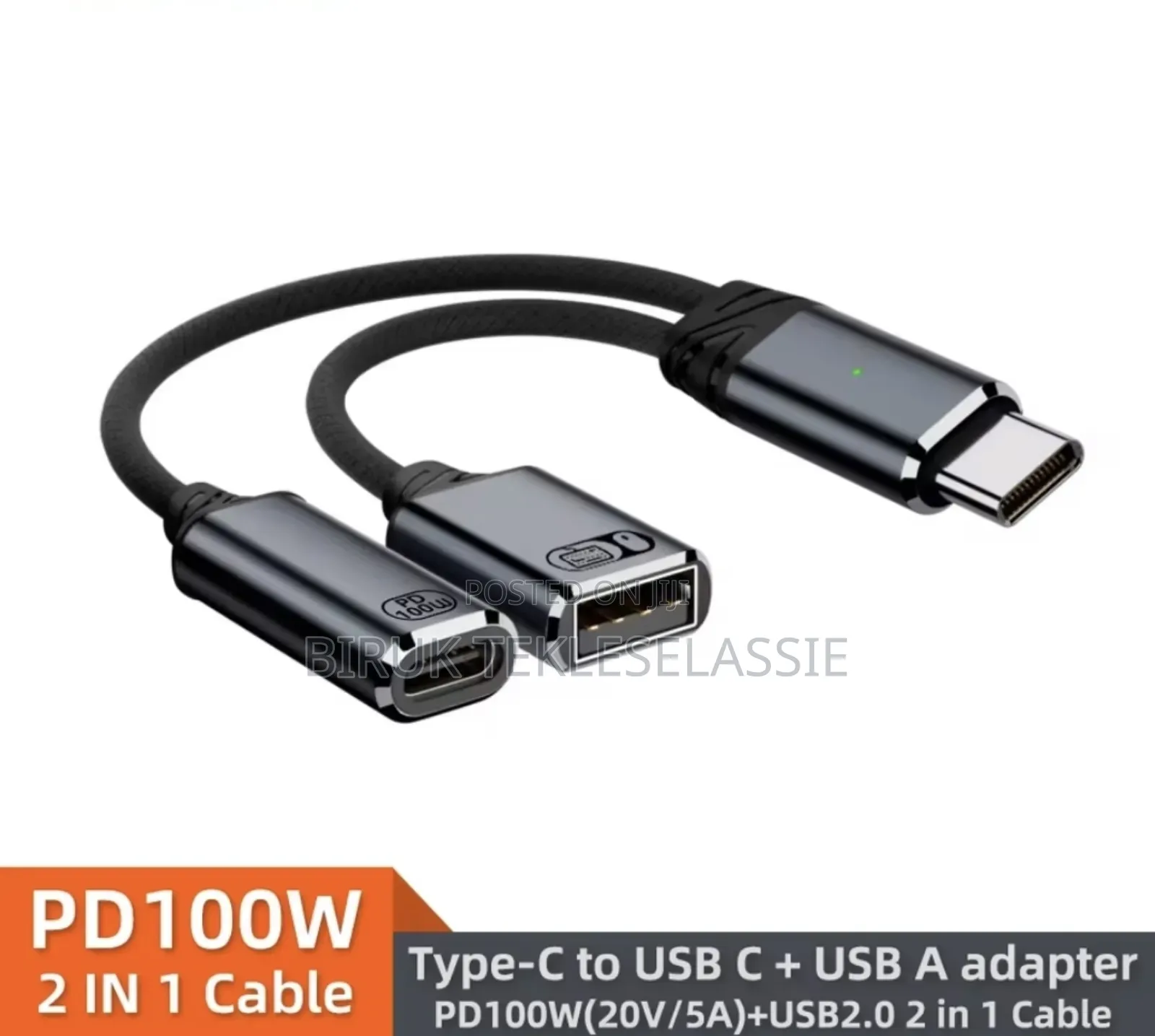 2 in 1 Usb C Otg Charging Adapter + Usb 2.0