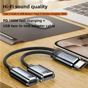 2 in 1 Usb C Otg Charging Adapter + Usb 2.0