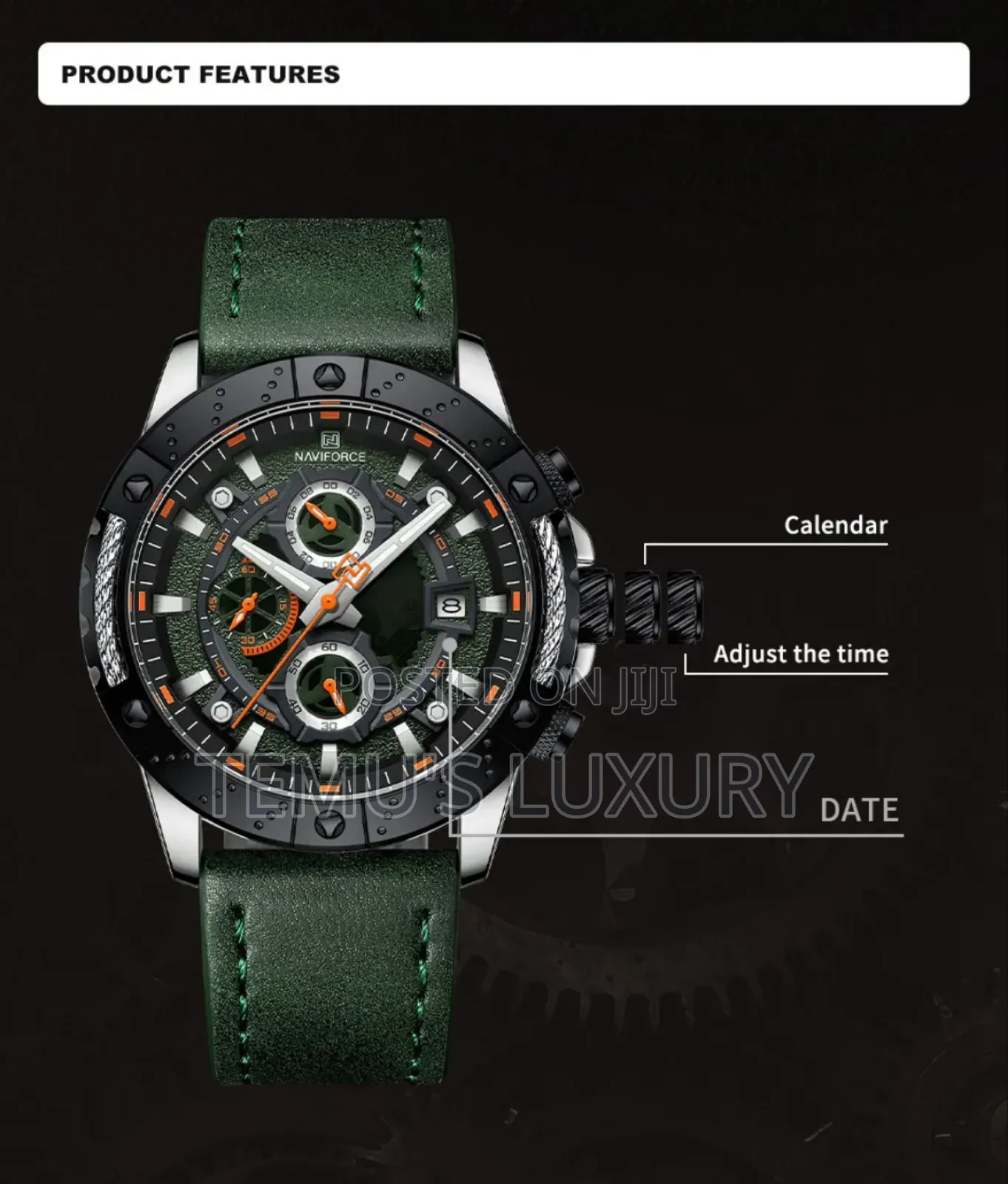 Naviforce Nf9197l Luxury Men's Green Watch