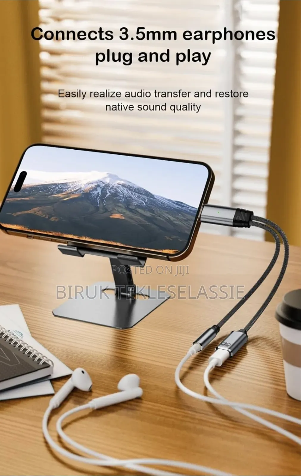 Usb-C to 3.5mm Headphone + Charger Adapter