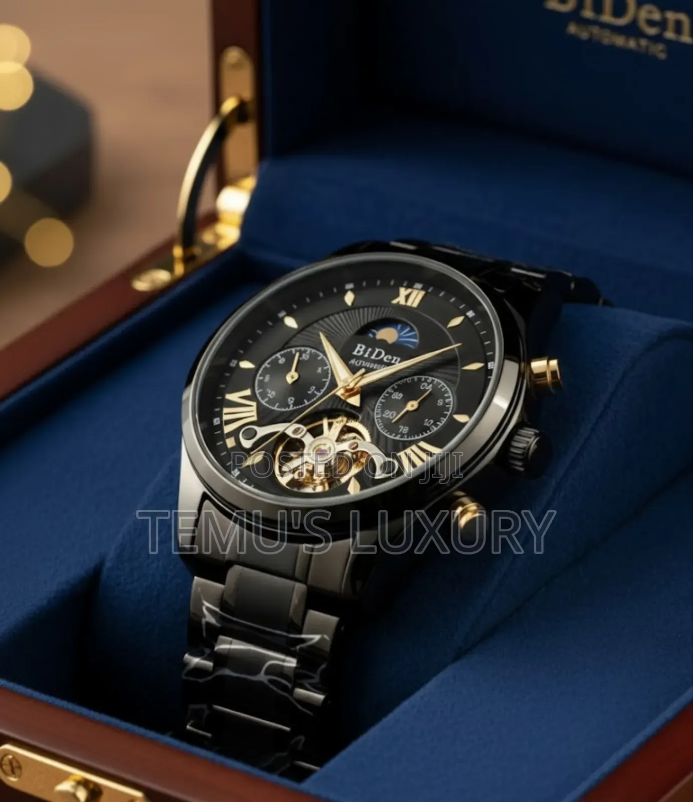 Biden Full Black Automatic Men’S Fashion Watches